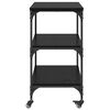 vidaXL Kitchen Trolley Black Oak 23.62 x 16.14 x 29.92 in