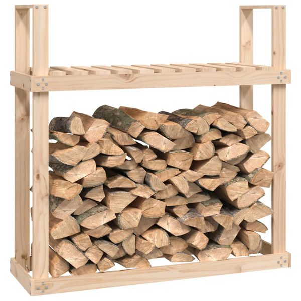 vidaXL Firewood Rack 43.3x13.8x42.7" Solid Wood Pine