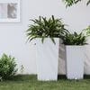 vidaXL Planter with Removable Inner White 21 / 12.9 gal PP Rattan