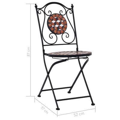 vidaXL Mosaic Bistro Chairs 2 pcs Brown Ceramic