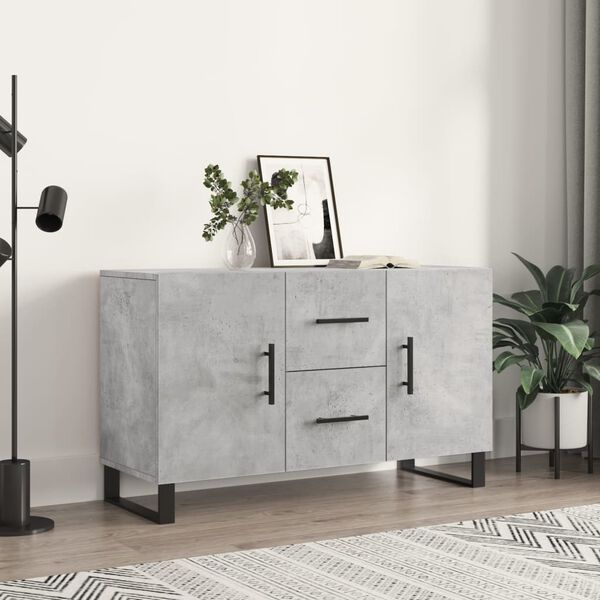 vidaXL Sideboard Concrete Gray Engineered wood, Metal
