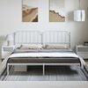 vidaXL Bed Frame White Steel Double Bed Frame Rectangular