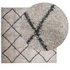 vidaXL Shaggy Rug Beige 100% Polypropylene 47.2x47.2 in Foldable