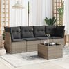 vidaXL Garden Sofa Set Grey PE Rattan Medium Modular Garden Sofa Set