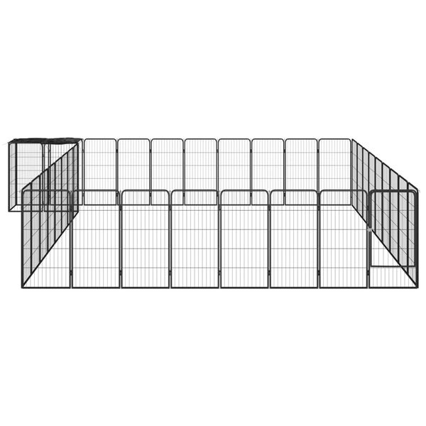 vidaXL Dog Playpen Black Powder-coated steel, polyethylene