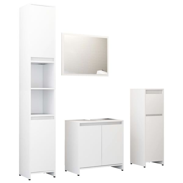 vidaXL Bathroom Furniture Set White Engineered wood Medium