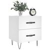 vidaXL Bedside Cabinet Set of 2 White Engineered wood, iron Medium