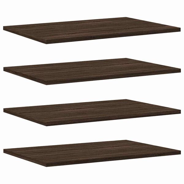 vidaXL Wall Shelf Set of 4 Brown Oak Engineered Wood Standard