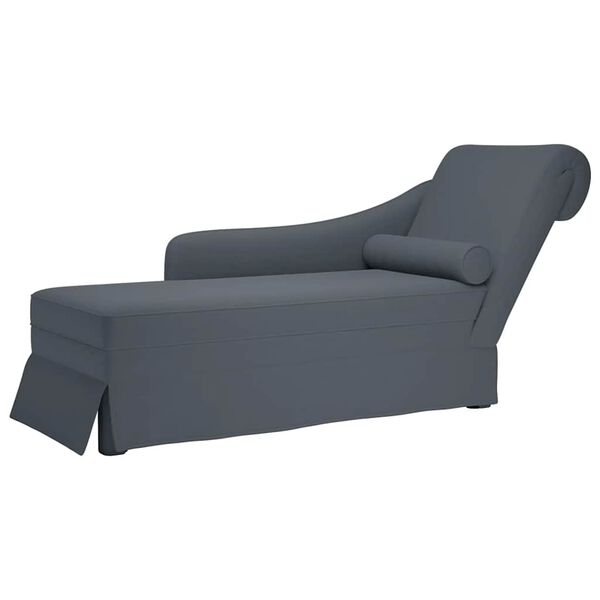vidaXL Chaise Lounge Dark grey Velvet, plywood, plastic, foam Medium