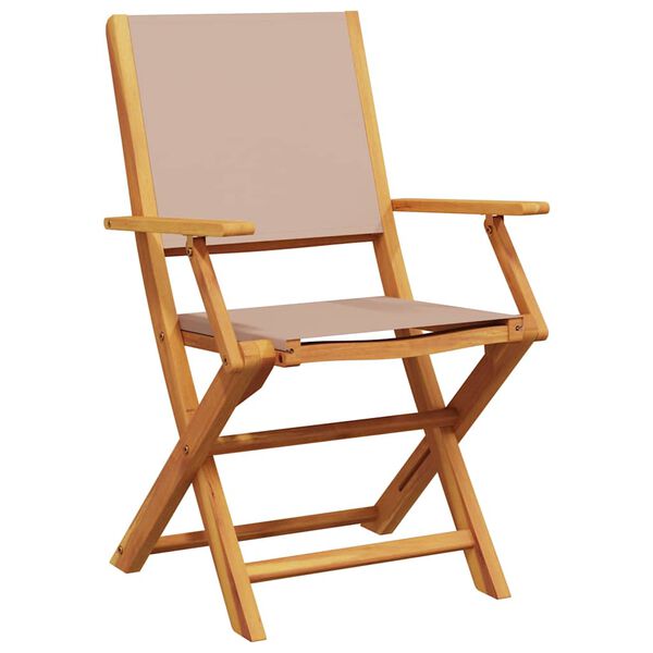 vidaXL Garden Chair Set of 8 Taupe Solid Acacia wood Medium Foldable