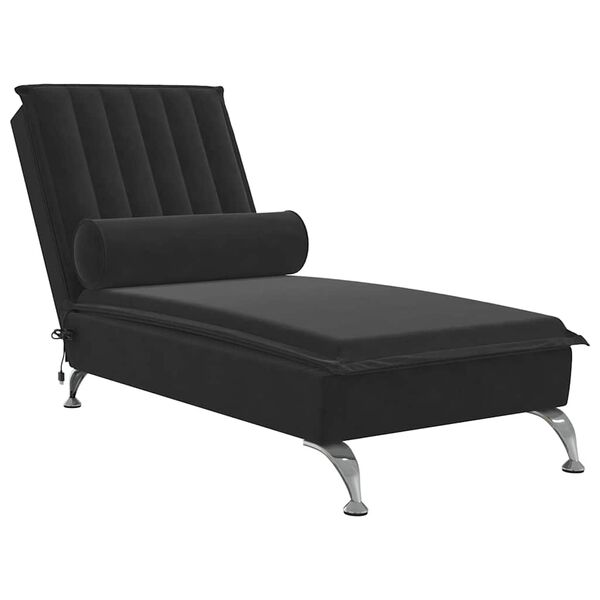 vidaXL Massage Chaise Lounge Black