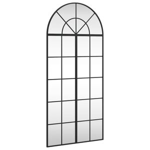 vidaXL Wall Mirror Black Powder-coated iron 23.6 x 51.2 in Minimalistic