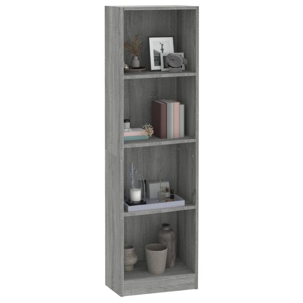 vidaXL Book Cabinet Grey sonoma Engineered wood Tall Book Cabinet