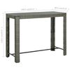 vidaXL Garden Bar Set Grey PE rattan, powder-coated steel, polyester
