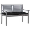 vidaXL Bench Gray Solid eucalyptus wood 2-seater Ergonomic