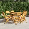 vidaXL Folding Garden Chair Set of 6 Natural teak Solid teak wood Medium