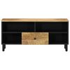 vidaXL TV Cabinet Natural Solid Mango Wood, Iron Medium TV Cabinet