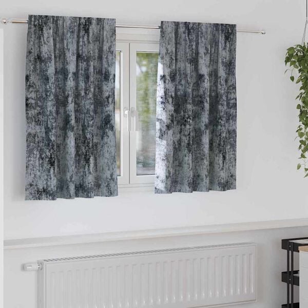 vidaXL Velvet Curtains 2 pcs Silver Grey 55.12 x 55.12 in Velvet