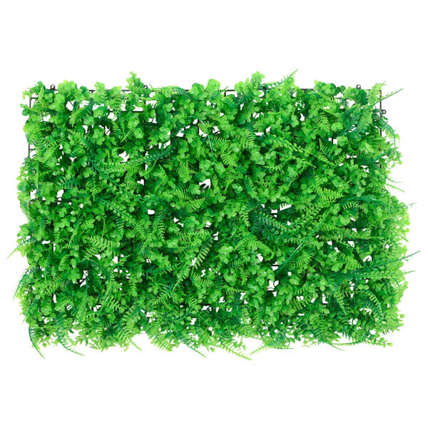 vidaXL Artificial Fern Leaf Fence Set of 24 Green Polyethylene (PE) L