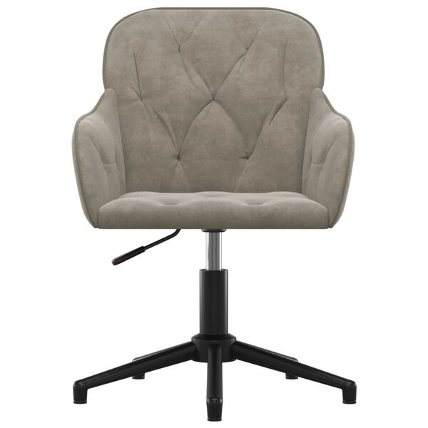 vidaXL Swivel Office Chair Light Gray Velvet