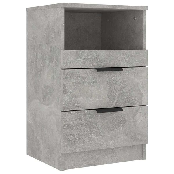 vidaXL Bedside Cabinet Set of 2 Concrete grey Engineered wood Standard