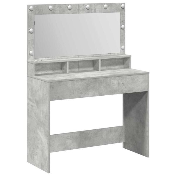 vidaXL Dressing Table Concrete Grey 39.37 x 16.14 x 53.15 in