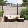 vidaXL Patio Lounge Set Set of 4 Brown PE Rattan 4 Piece Set