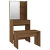 vidaXL Dressing Table Set With Led Brown oak Engineered wood, acrylic