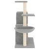 vidaXL Cat Tree Light gray Engineered wood, Plush, Sisal Large Durable