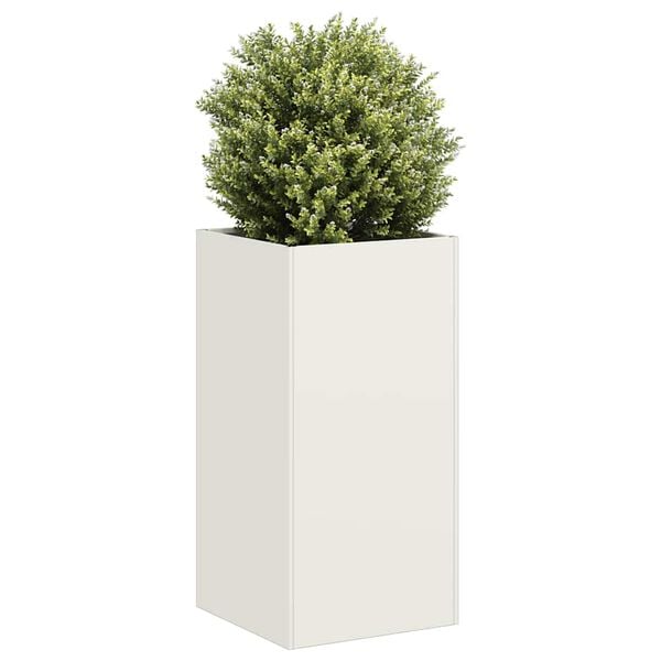 vidaXL Planter White Cold-Rolled Steel Large Decorative Inlays Planter