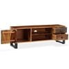 vidaXL TV Cabinet Natural Wood Solid Acacia Wood, Steel Standard