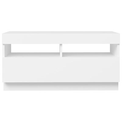 vidaXL TV Stand with LED Lights White 31.5"x13.8"x15.7"