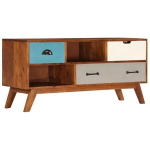 vidaXL TV Cabinet Dark Honey Solid Acacia Wood Medium TV Cabinet