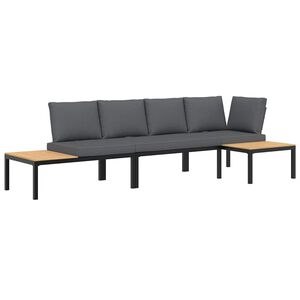 vidaXL Garden Sofa Set Black, Anthracite
