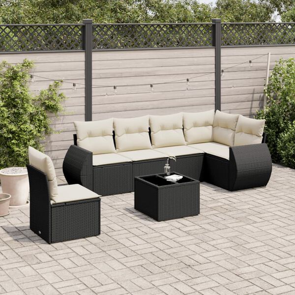 vidaXL Garden Sofa Set Black