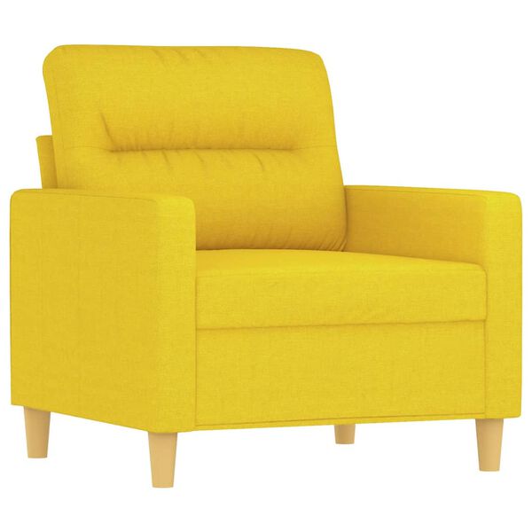 vidaXL Sofa Chair With Footstool Light Yellow