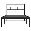 vidaXL Metal Bed Frame Black Powder-Coated Steel Single Bed Frame