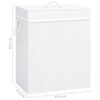 vidaXL Bamboo Laundry Basket with Single Section White 21.9 gal