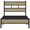 vidaXL Bed Frame Sonoma Oak Steel Twin Bed Frame Rectangular Modern