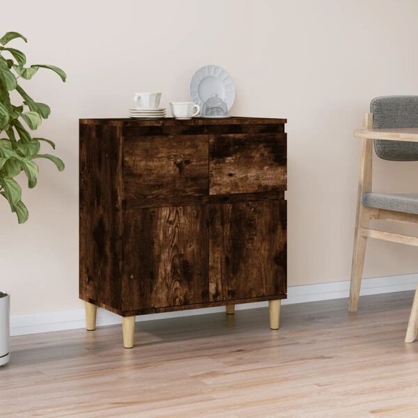 vidaXL Sideboard Smoked Oak Engineered Wood 23.6 x 13.8 x 27.6 in