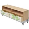 vidaXL TV Cabinet Brown, White, Green MDF, Steel 47.2 x 11.8 x 19.7 in