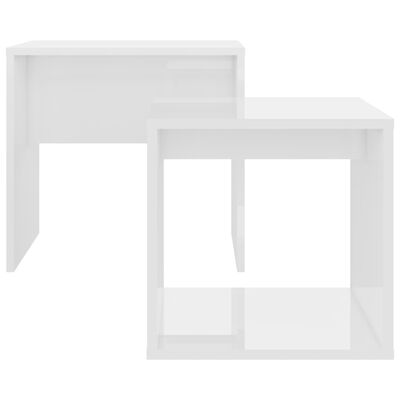 vidaXL Coffee Table Set High Gloss White 18.9"x11.8"x17.7" Chipboard