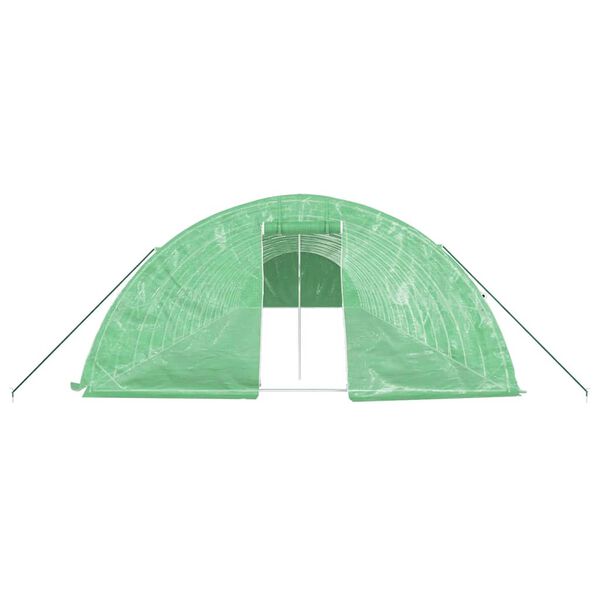 vidaXL Greenhouse Green Polyethylene (PE) cover, Galvanized steel frame