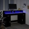 vidaXL Desk Black Engineered Wood Medium Computer Desk Rectangular