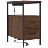 vidaXL Bedside Cabinet 2 pcs Brown Oak 11.81 x 18.90 x 24.02 in