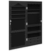 vidaXL Mirror Jewelry Cabinet Black Engineered Wood 14.8 x 3.9 x 35.4 in