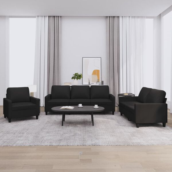 vidaXL Sofa Set Black