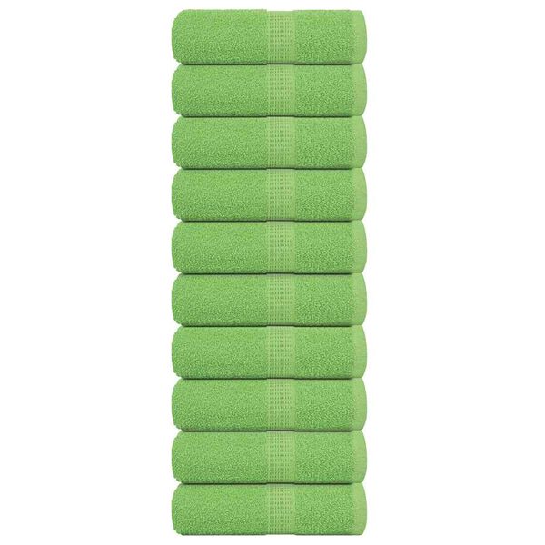 vidaXL Guest Towel Set of 10 Apple Green 100% Cotton 11.8 x 19.7 in