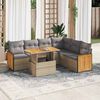 vidaXL Garden Sofa Set Beige, Light Grey