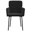 vidaXL Dining Chair Set of 2 Black Velvet (100% polyester), metal, plywood